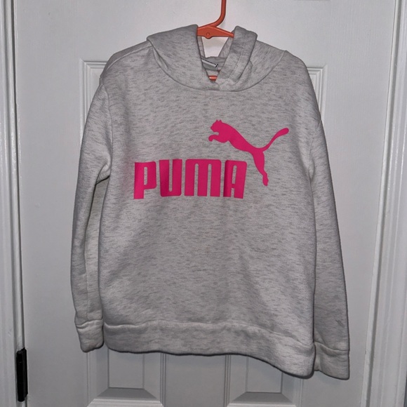 Puma Other - Puma Kids Gray Hoodie with Pink Logo